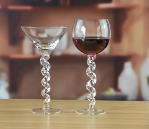 Crystal Spiral Stem Clear Wine Glass
