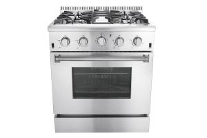 30 inch Stainless Steel 4 Burner Freestanding Gas Range with 4.2 cu.ft Oven Capacity