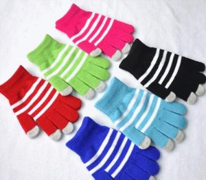 Adult Touch - Screen Gloves touch Screen Touch Gloves Color Stripes Six - Color Touch - Screen Gloves
