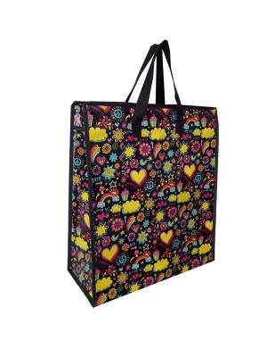 140 gsm laminated pp woven shopping bag ,balck color pp woven shopping bag