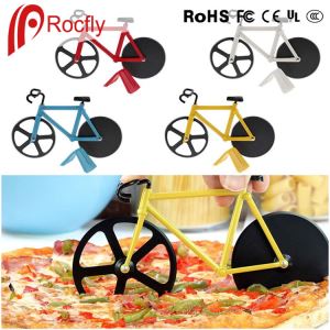 Bicycle Pizza Cutter Stainless Steel Bike Pizza Cutter Wheel Dual Blades Kitchen Tool