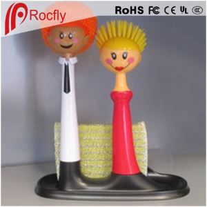 Creative Lovely Couple Sink Side Brush and Scrubber Set