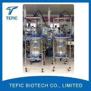 100L Glass Reactor With Distillation Column, 100L New Double Lined Glass Reactor Manufacturer