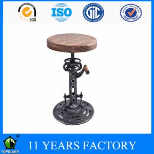 Extraordinary Industrial Wooden Round Seat Bar Stools In Exterior House Design