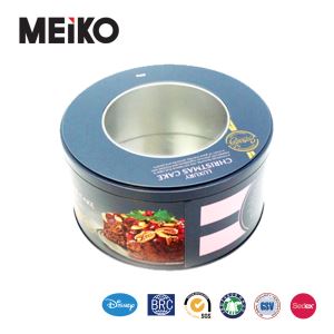 Round Tin Box For Candy With Window