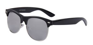 Half-frame Silver Mirror Lens Sunglasses