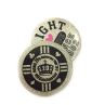 Silver Glitter Printing Badge Pin