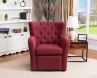 Wine Red Imitation Linen Accent Chair
