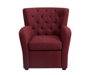 Wine Red Imitation Linen Accent Chair