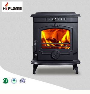 HiFlame Classical European Style Freestanding Cast Iron Wood Burning Fireplace with Back Boiler HF243iB