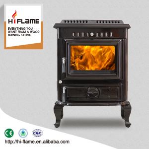 OLYMBERYL Large Brown Enamel Cast Iron Wood Burning Stove With Water Boiler HF443B
