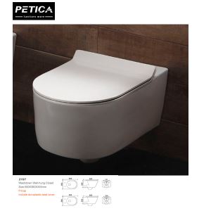 230mm Rimless Washdown Wall-hung Closet Back To Wall Toilet P Trap WC Included Duroplastic Soft Closed Seat Cover
