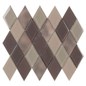 Copper Stainless Steel Mix Glass Mosaic Tile Decorative Wall Panel