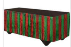 74x 427cm Long Table Skirts (red And Green Color)
