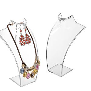 Acrylic Necklace & Earring Jewelry 3D Bust Display Stand