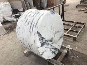 Faux Super White Marble Coffee Table Top