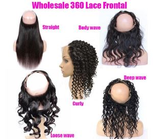 Straight Brazilian Human Hair 360 Lace Frontal With Bundles