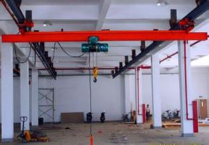 LX Factories Warehouses Travelling Single Girder Suspension Crane with Hoist