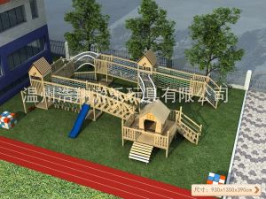 2017 Latest High Quality Imported Wood Preschool Wooden Outdoor Playground Equipment
