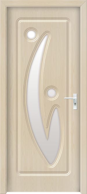 Wooden Interior PVC Door with Glass