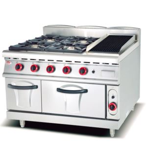 Gas Range With 4 Burner Lava Rock Grill And Gas Oven 900