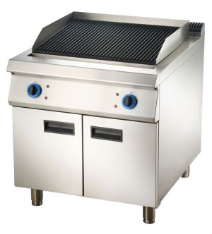 Stainless Steel Electric Griddle or Lava Rock Barbecue Grill with Cabinet