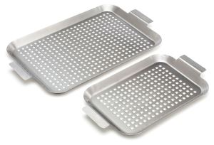 Grill Basket Grill Pan Set Of 2, Stainless Steel