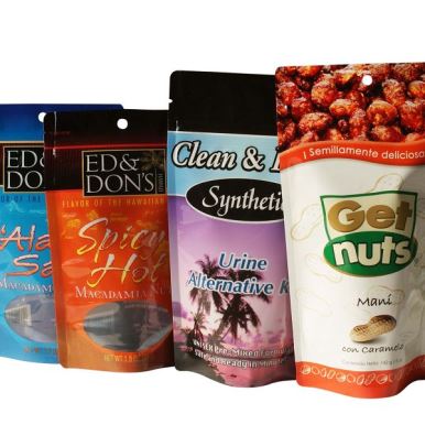 4oz Stand Up Pouches with Zipper and Tear Notch for Snack Packaging