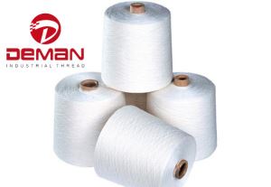 100 Percent Virgin Spun Polyester Yarn Raw White Yarn 30/4 For Sewing Thread Manufacture In China