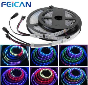 FEICAN 6803 IC Dream Color RGB LED Strip 5050 30LED/m IP67 Waterproof 5M + 133 Program RF Magic Controller + Adapter