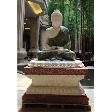 Seated Marble Buddha Sculpture