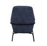 Black Matt Metal Legs Blue Fabric Accent Chair