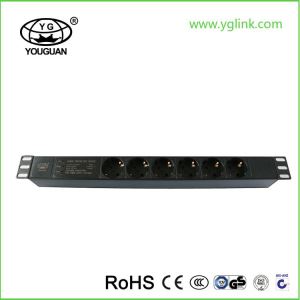 19 inches 1U 6WAY German PDU For Power Distribution Unit Cabinet