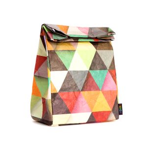 Triangle Pattern Tyvek Paper Velcro Close Lunch Bag