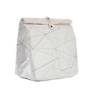 White Color Geometric Pattern Tyvek Paper Lunch Bag