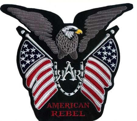 American Flag Motorcycle Embroidered Patch