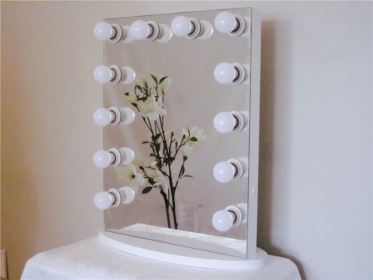 High Glossy White Hollywood Makeup Dressing Room Mirror