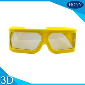 Big lens yellow frame 3D glasses