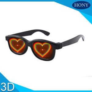 Plastic heart diffraction glasses