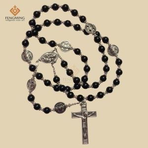 Alloy Crucifix And Jesus Christ Obsidian