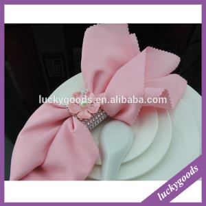 LJQ014 Luxury Pink Flower Napkin Rings