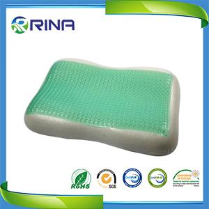 Green gel memory foam pillow