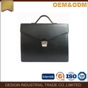 Good Quality PVC Leather Business Briefcase-Black