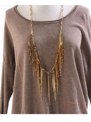 Gold Fashion Jewelry Tassels Design Long Chain Necklace Wholesale MY-00203